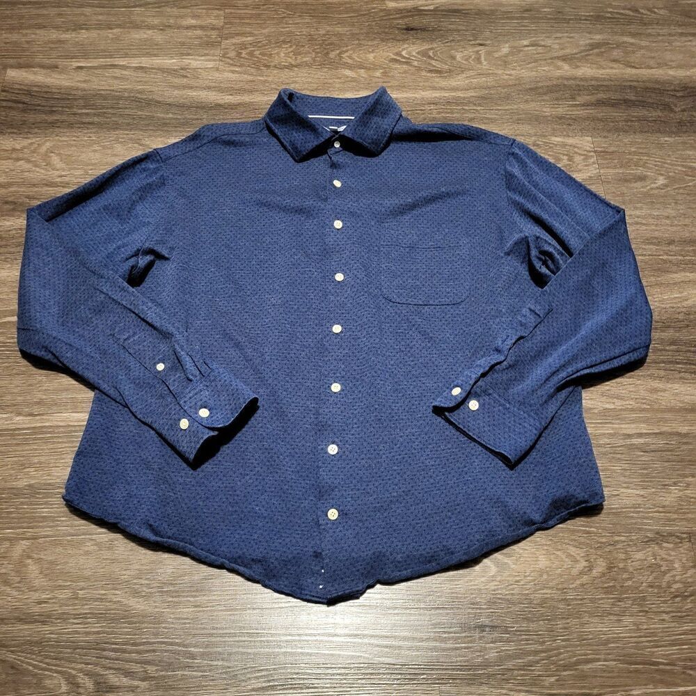 Peter Millar Long Sleeved Button Up Shirt with Angled Cuffs and Spread Collar Me
